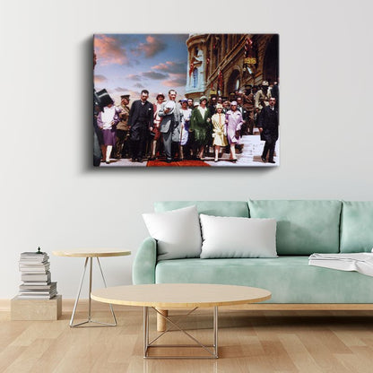 Atatürk ve Meclis Açılışı - Resmi Tören Kanvas Tablo