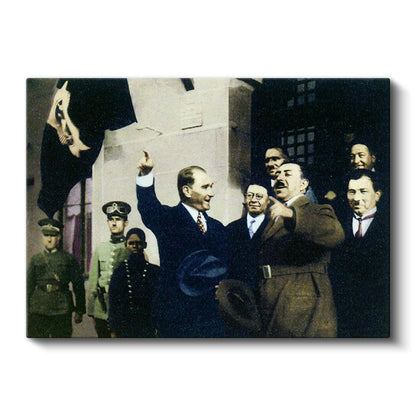 Atatürk ve Devlet Töreni - Selamlama Anı Kanvas Tablo