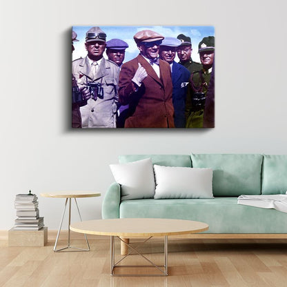 Atatürk ve Askeri İnceleme - Saha Gezisinde Kanvas Tablo