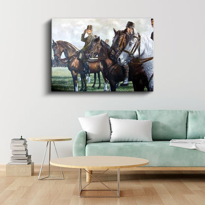 Atatürk ve Atlı Birlikler - Askeri Tören Kanvas Tablo