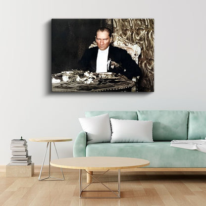 Atatürk ve Resmi Davet - Devlet Başkanlığında Kanvas Tablo
