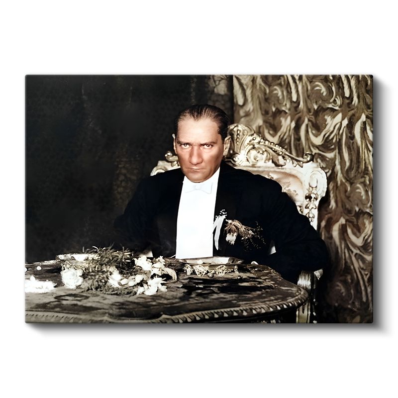 Atatürk ve Resmi Davet - Devlet Başkanlığında Kanvas Tablo
