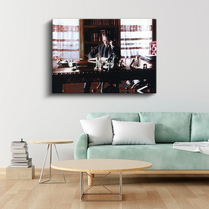 Atatürk ve Çankaya Köşkü - Liderlik Makamında Kanvas Tablo