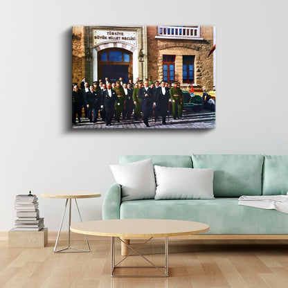 Atatürk ve TBMM - Cumhuriyet'in Kalbi Kanvas Tablo