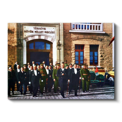 Atatürk ve TBMM - Cumhuriyet'in Kalbi Kanvas Tablo