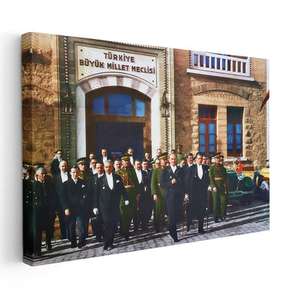 Atatürk ve TBMM - Cumhuriyet'in Kalbi Kanvas Tablo