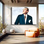 Yatay Kanvas Tablo Atatürk Bulutlu Fon Portre Atatürk Tablosu Ev Ofis Duvar Dekoru