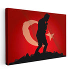 Yatay Kanvas Tablo Atatürk Kocatepe Grafik Silüet Atatürk Tablosu Ev Ofis Duvar Dekoru