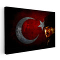 Yatay Kanvas Tablo Atatürk Büyük Ay Yıldız Grafik Atatürk Tablosu Ev Ofis Duvar Dekoru