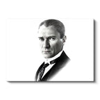 Yatay Kanvas Tablo Atatürk Keskin Bakışlı Portre Atatürk Tablosu Ev Ofis Duvar Dekoru