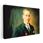 Yatay Kanvas Tablo Atatürk Madalyalı Resim Sanatı Atatürk Tablosu Ev Ofis Duvar Dekoru
