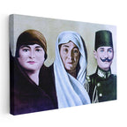 Yatay Kanvas Tablo Atatürk Ve Ailesi Çizim Atatürk Tablosu Ev Ofis Duvar Dekoru