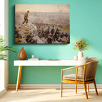 Yatay Kanvas Tablo Atatürk Savaş Meydanı Atatürk Tablosu Ev Ofis Duvar Dekoru