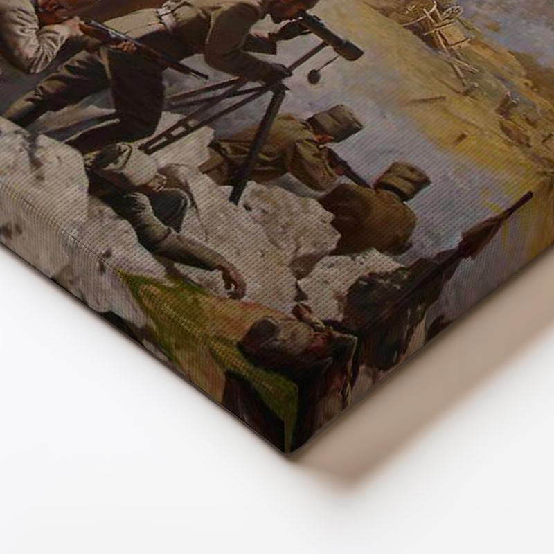 Yatay Kanvas Tablo Atatürk Savaş Meydanı Atatürk Tablosu Ev Ofis Duvar Dekoru