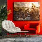 Yatay Kanvas Tablo Atatürk Cephe Dürbünü Atatürk Tablosu Ev Ofis Duvar Dekoru