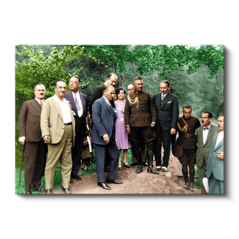Yatay Kanvas Tablo Atatürk Doğa Yürüyüşü Atatürk Tablosu Ev Ofis Duvar Dekoru