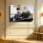 Yatay Kanvas Tablo Atatürk Ve Şeyh Sünusi Atatürk Tablosu Ev Ofis Duvar Dekoru