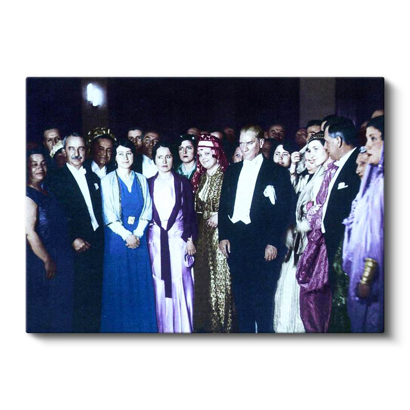 Yatay Kanvas Tablo Atatürk Smokinli Davet Atatürk Tablosu Ev Ofis Duvar Dekoru