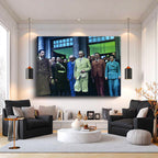 Yatay Kanvas Tablo Atatürk Ekose Takım Elbise Atatürk Tablosu Ev Ofis Duvar Dekoru