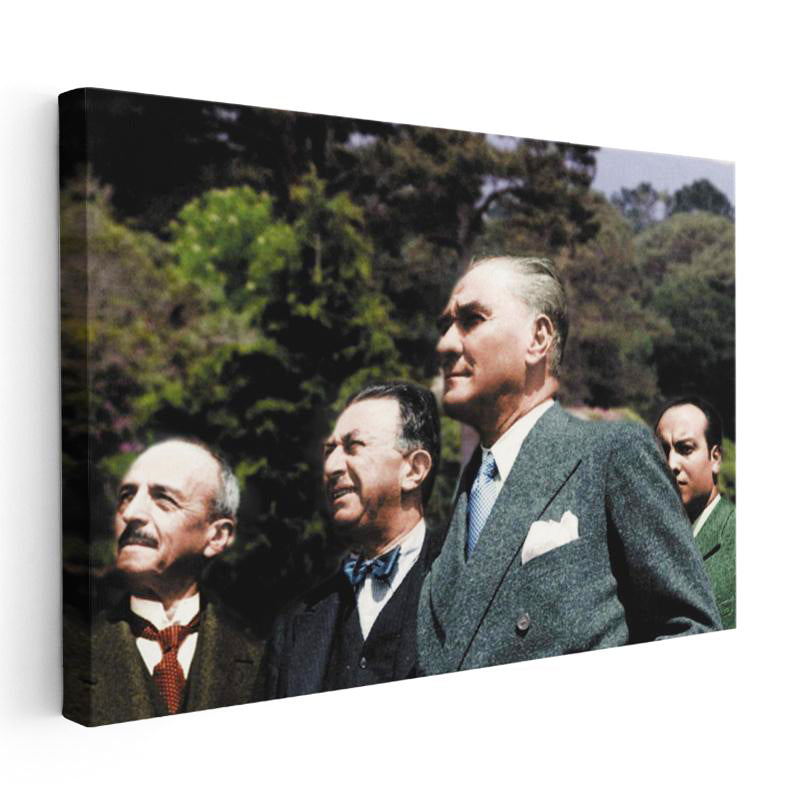 Yatay Kanvas Tablo Atatürk Renkli Yan Profil Atatürk Tablosu Ev Ofis Duvar Dekoru