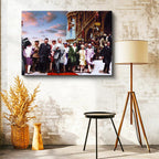 Yatay Kanvas Tablo Atatürk Kalabalık Merdiven İnişi Atatürk Tablosu Ev Ofis Duvar Dekoru