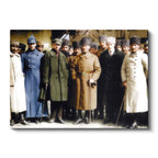 Yatay Kanvas Tablo Atatürk Kalpaklı Kışlık Kıyafet Atatürk Tablosu Ev Ofis Duvar Dekoru