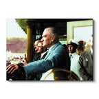 Yatay Kanvas Tablo Atatürk Deniz Kenarı Seyir Atatürk Tablosu Ev Ofis Duvar Dekoru