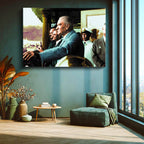 Yatay Kanvas Tablo Atatürk Deniz Kenarı Seyir Atatürk Tablosu Ev Ofis Duvar Dekoru