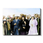 Yatay Kanvas Tablo Atatürk Beyaz Şapkalı Duruş Atatürk Tablosu Ev Ofis Duvar Dekoru