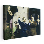 Yatay Kanvas Tablo Atatürk Coşkulu Selamlaşma Atatürk Tablosu Ev Ofis Duvar Dekoru