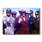Yatay Kanvas Tablo Atatürk Gözlüklü Ve Kasketli Atatürk Tablosu Ev Ofis Duvar Dekoru