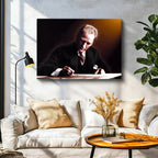 Yatay Kanvas Tablo Atatürk Masada İmza Anı Atatürk Tablosu Ev Ofis Duvar Dekoru