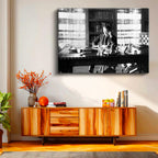 Yatay Kanvas Tablo Atatürk Kütüphane Çalışma Atatürk Tablosu Ev Ofis Duvar Dekoru