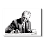 Yatay Kanvas Tablo Atatürk Çizim Yazı Yazarken Atatürk Tablosu Ev Ofis Duvar Dekoru