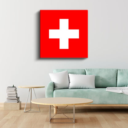İsviçre Bayrağı - Kanvas Tablo