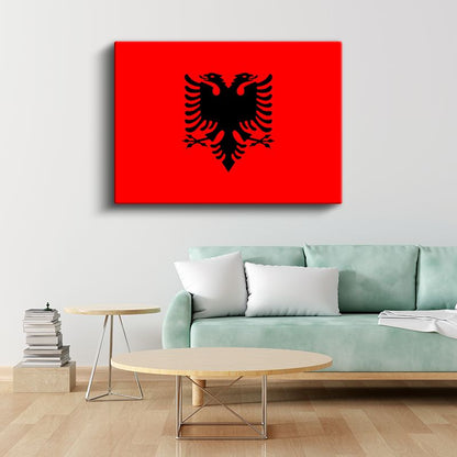 Arnavutluk Bayrağı - Kanvas Tablo
