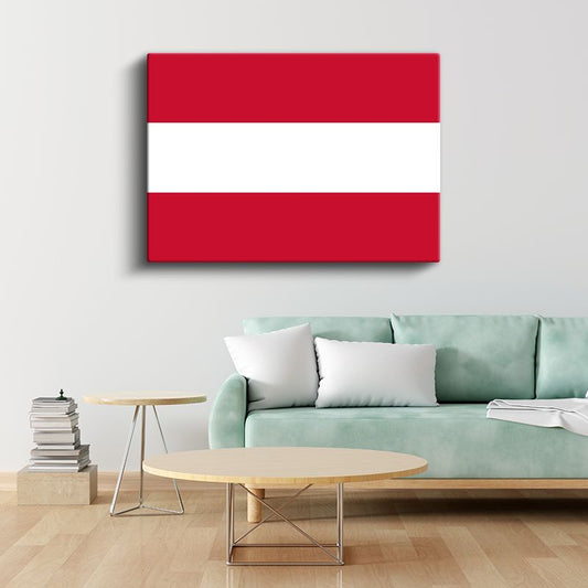 Avusturya Bayrağı - Kanvas Tablo