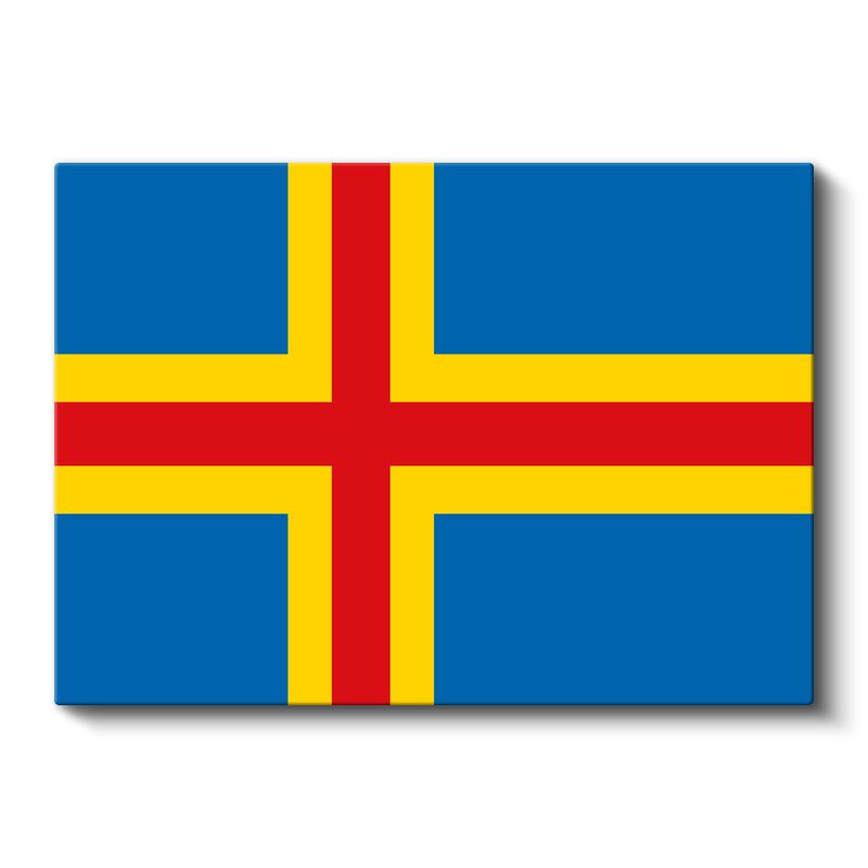 Åland Adaları Bayrağı - Kanvas Tablo