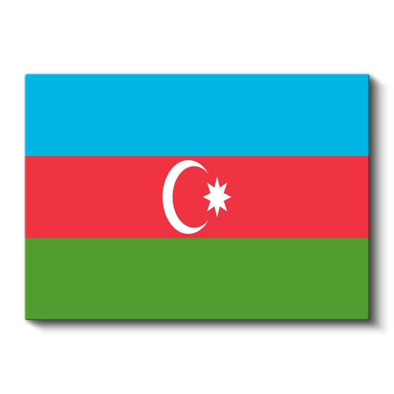 Azerbaycan Bayrağı - Kanvas Tablo