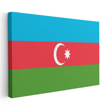 Azerbaycan Bayrağı - Kanvas Tablo