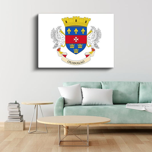 Saint Barthelemy Bayrağı - Kanvas Tablo