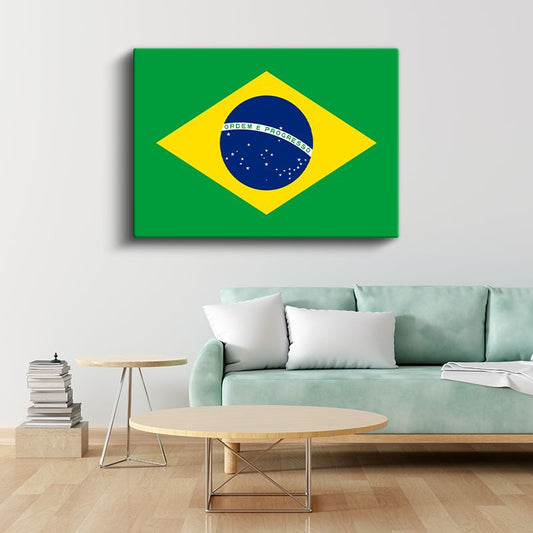 Brezilya Bayrağı - Kanvas Tablo