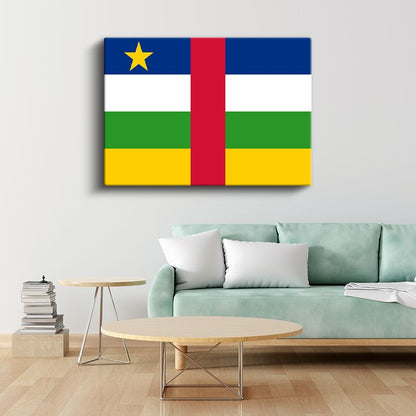 Orta Afrika Cumhuriyeti Bayrağı - Kanvas Tablo