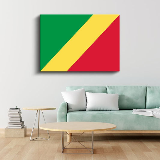Kongo Cumhuriyeti Bayrağı - Kanvas Tablo