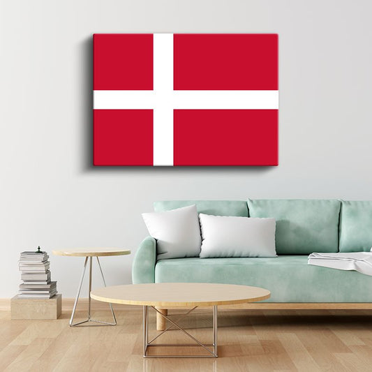 Danimarka Bayrağı - Kanvas Tablo
