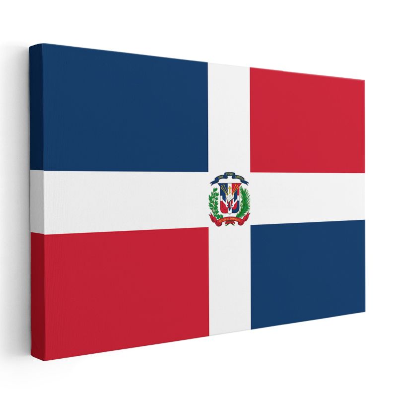Dominik Cumhuriyeti Bayrağı - Kanvas Tablo