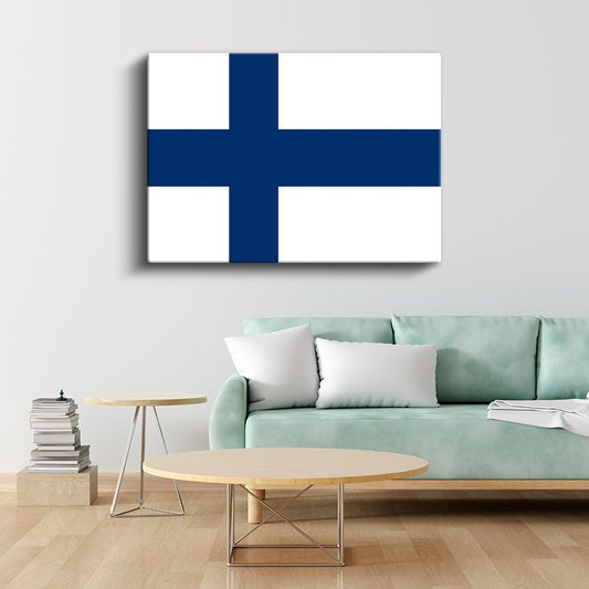 Finlandiya Bayrağı - Kanvas Tablo