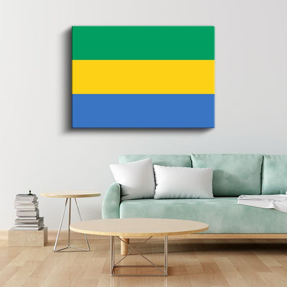 Gabon Bayrağı - Kanvas Tablo