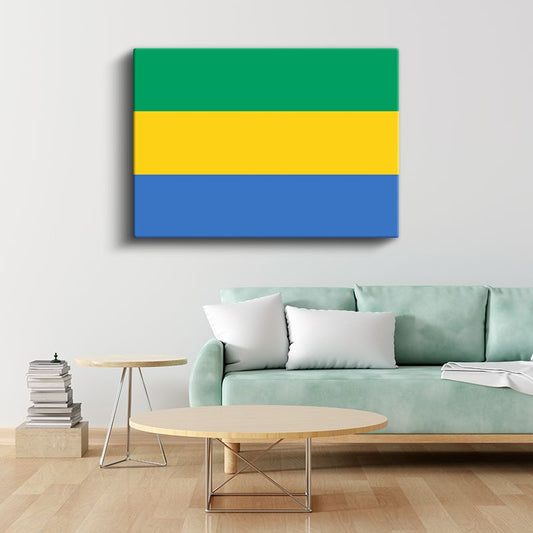 Gabon Bayrağı - Kanvas Tablo