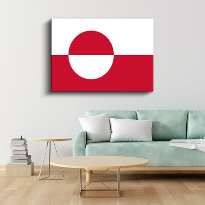 Grönland Bayrağı - Kanvas Tablo